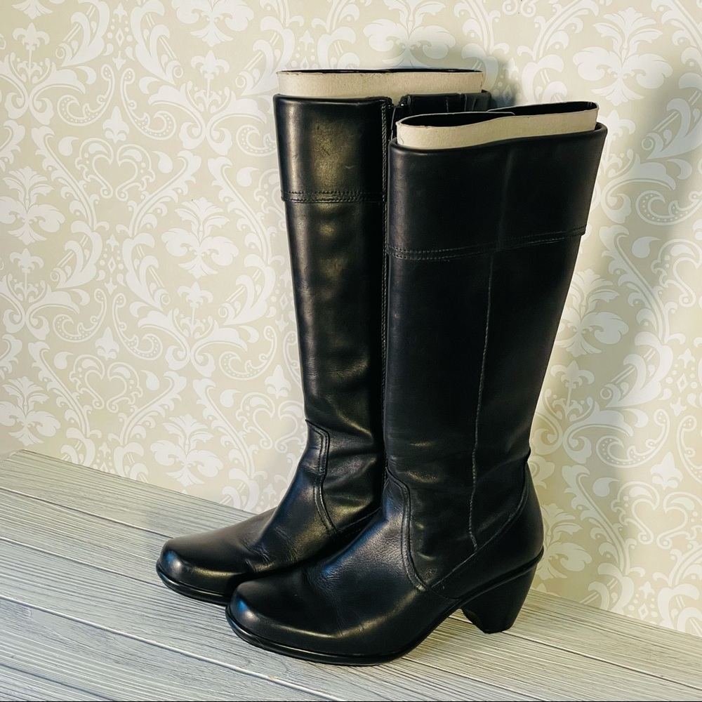 Dansko Risa Black Leather Tall Boots Sz 36 / 7
